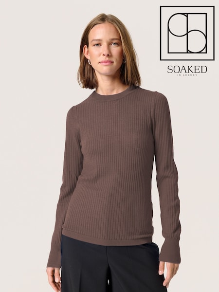 Soaked in Luxury Slim Fit Spina Crew Neck Pullover Jumper (F15919) | £60