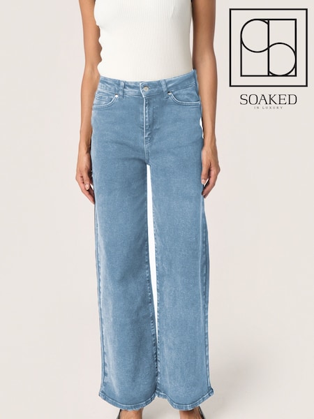 Soaked in Luxury Blue Vanessa Wide Legs High-waisted Jeans (F15920) | £90