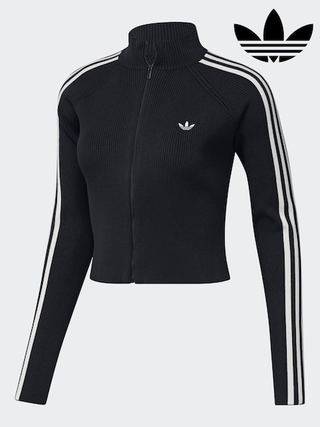 adidas Originals Black Adicoluor 3-Stripes Slim Knit Track Top (F15958) | £75