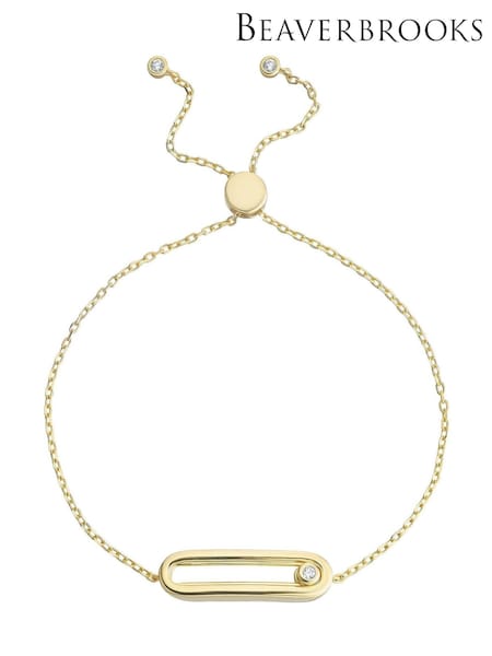 Beaverbrooks Yellow Gold Plated Cubic Zirconia Glide Bracelet (F15964) | £95