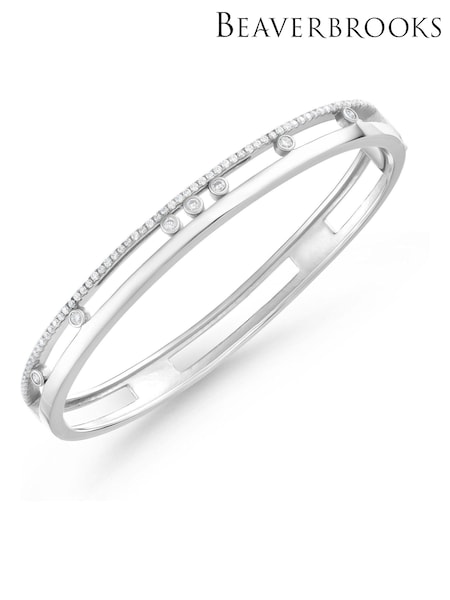 Beaverbrooks Sterling Silver Cubic Zirconia 7cm Glide Bracelet (F15968) | £250
