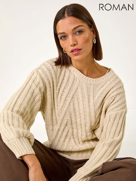 Roman Natural Crew Stitch Detail Jumper (F16002) | £42