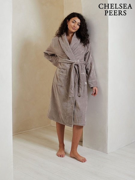 Chelsea Peers Nude 100% Cotton Towelling Dressing Gown (F16006) | £65