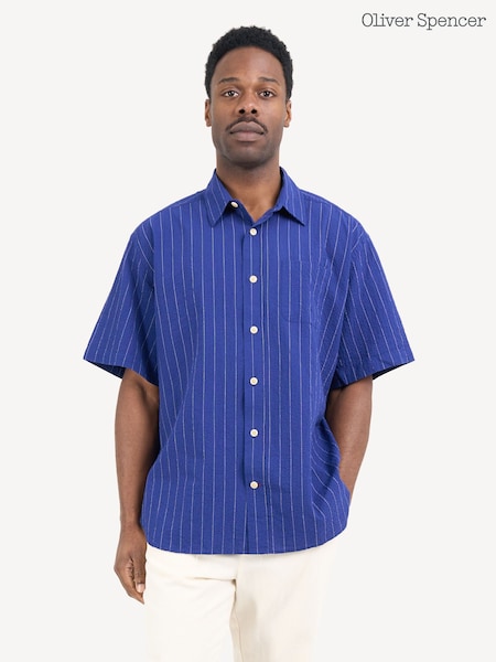 Oliver Spencer Blue Atlanta Patterson Shirt (F16035) | £60