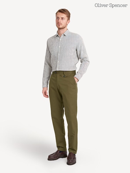 Oliver Spencer Blue Fishtail Trousers Carmack (F16055) | £195