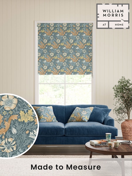 William Morris At Home Bluebird Blue Compton Made to Measure Roller Blind (F16090) | £61