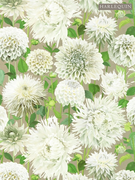 Harlequin Sail Cloth Meadow Gilver Pink Dahlia Wallpaper Sample (F16104) | £1