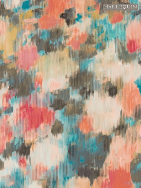 Harlequin CoralTurquoise Exuberance Wallpaper Sample (F16127) | £1