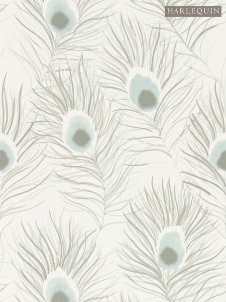 Harlequin Powder Blue Gilver Orlena Wallpaper Sample (F16151) | £1