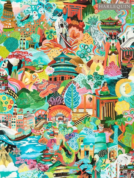 Harlequin Ionian Harissa Emerald Wallpaper Sample (F16154) | £1