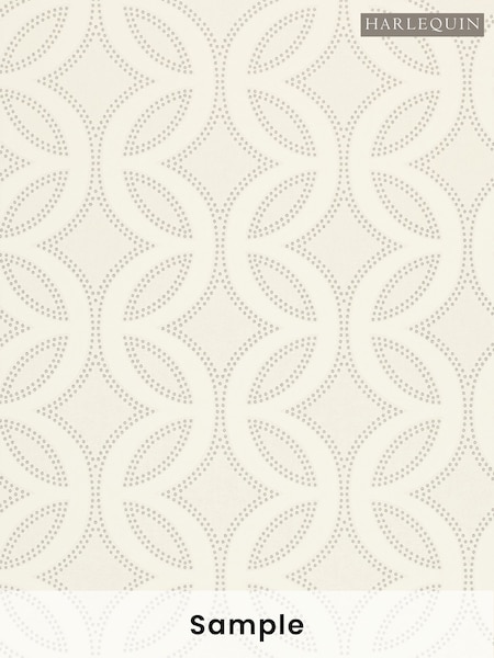 Harlequin Chalk Pearl And Silver Caprice Wallpaper Sample (F16210) | £1