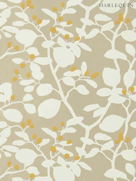 Harlequin Soft Focus Oyster Gold Ardisia Wallpaper Sample (F16243) | £1
