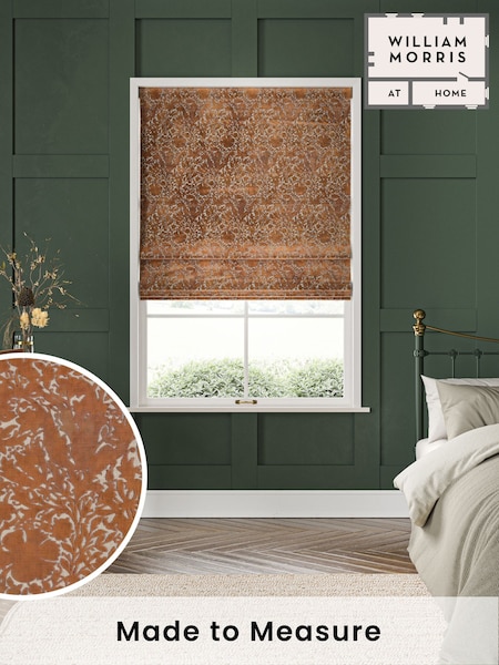 William Morris At Home Terracotta Orange Compton Silhouette Velvet Made to Measure Roman Blind (F16247) | £154