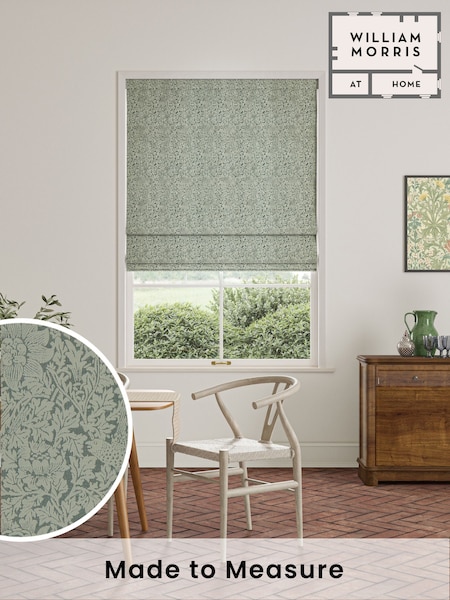 William Morris At Home Eucalyptus Green Bird and Anemone Woven Made to Measure Roman Blind (F16248) | £106