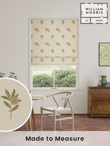 William Morris At Home Natural/Moss Green Fruit Embroidery Made to Measure Roman Blind (F16254) | £154