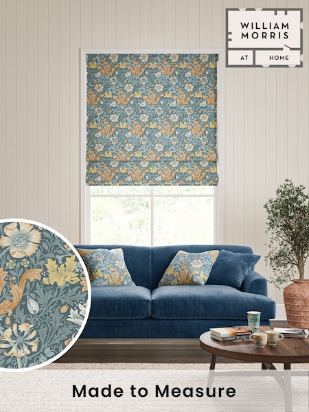 William Morris At Home Blue Compton Velvet Made to Measure Roman Blind (F16258) | £106