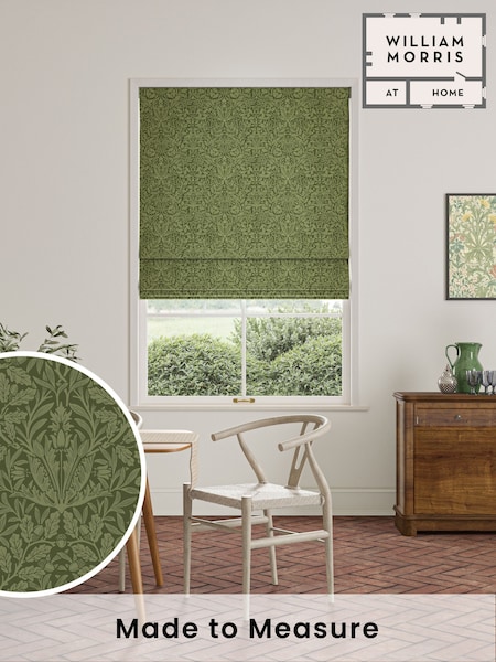 William Morris At Home Moss Green Acorn Velvet Made to Measure Roman Blind (F16260) | £106