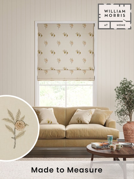 William Morris At Home Natural Honey Fruit Embroidery Made to Measure Roman Blind (F16268) | £154