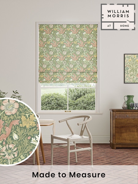 William Morris At Home Apple Green Compton Velvet Made to Measure Roman Blind (F16270) | £106
