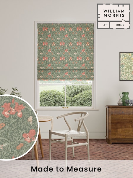 William Morris At Home Sage Green Iris Made to Measure Roman Blind (F16301) | £99