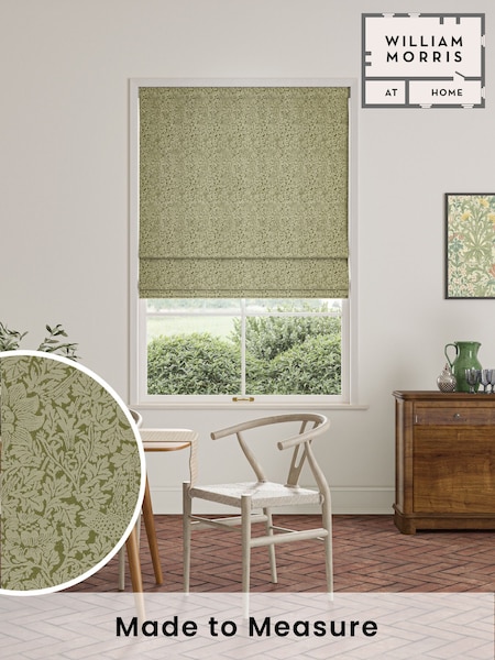 William Morris At Home Moss Green Bird and Anemone Woven Made to Measure Roman Blind (F16314) | £106