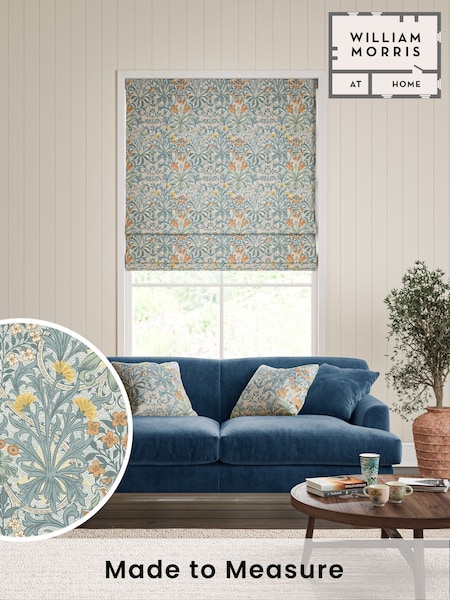 William Morris At Home Blue Woodland Weeds Made to Measure Roman Blind (F16337) | £99