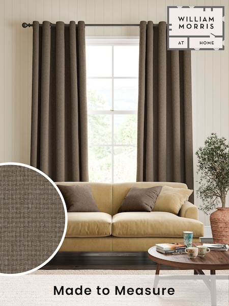 William Morris At Home Silt Dark Natural Reed Made to Measure Curtains (F16349) | £119