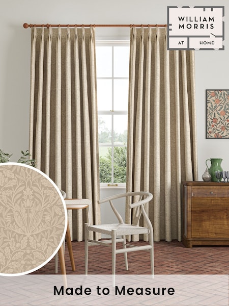 William Morris At Home Clay Natural Acorn Velvet Made to Measure Curtains (F16355) | £119