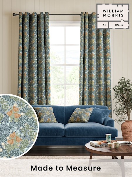 William Morris At Home Blue Bower Made to Measure Curtains (F16383) | £109