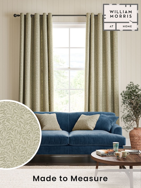 William Morris At Home Lichen Green Willow Bough Woven Made to Measure Curtains (F16385) | £119