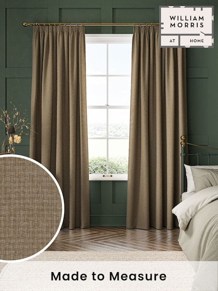 William Morris At Home Mushroom Natural Reed Made to Measure Curtains (F16386) | £119