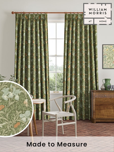 William Morris At Home Moss Green Iris Made to Measure Curtains (F16390) | £109