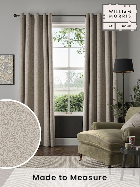 William Morris At Home Cobble Brown Willow Bough Woven Made to Measure Curtains (F16404) | £119