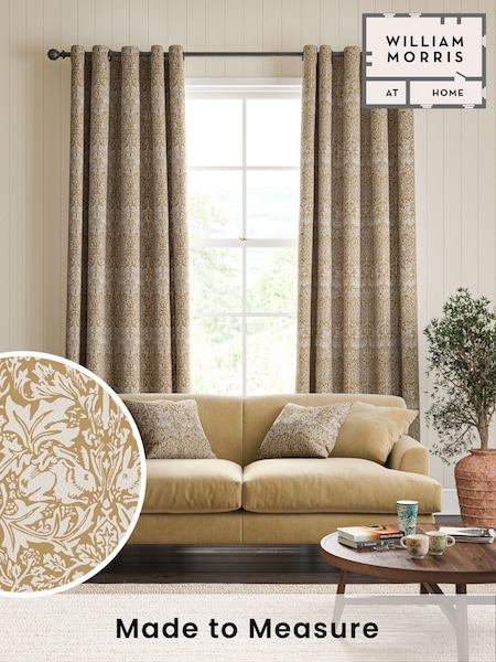 William Morris At Home Honey Orange Brother Rabbit Woven Made to Measure Curtains (F16410) | £119