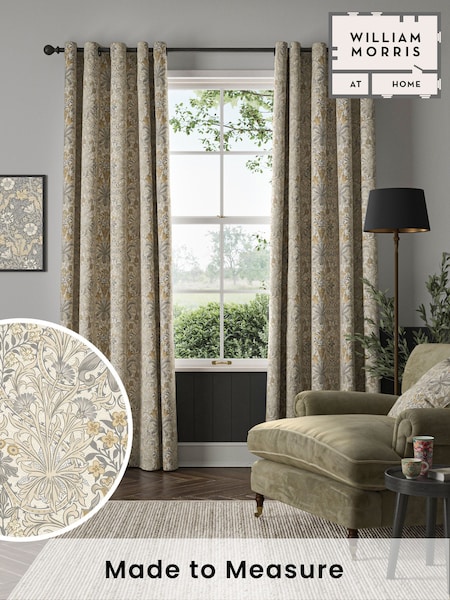 William Morris At Home Barley Grey Woodland Weeds Made to Measure Curtains (F16417) | £109