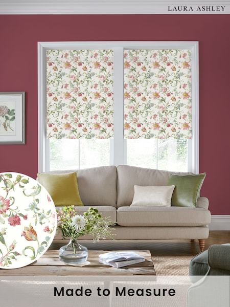 Laura Ashley Cream/Red Rosalind Made to Measure Roller Blind (F16420) | £58