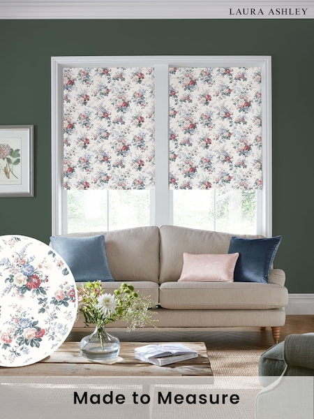 Laura Ashley Cream/Red Stowe Made to Measure Roller Blind (F16421) | £58
