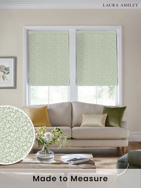 Laura Ashley Moss Green Sweet Alyssum Made to Measure Roman Blind (F16435) | £84