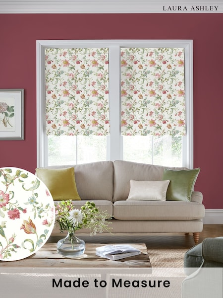 Laura Ashley Cream/Red Rosalind Made to Measure Roman Blind (F16443) | £84