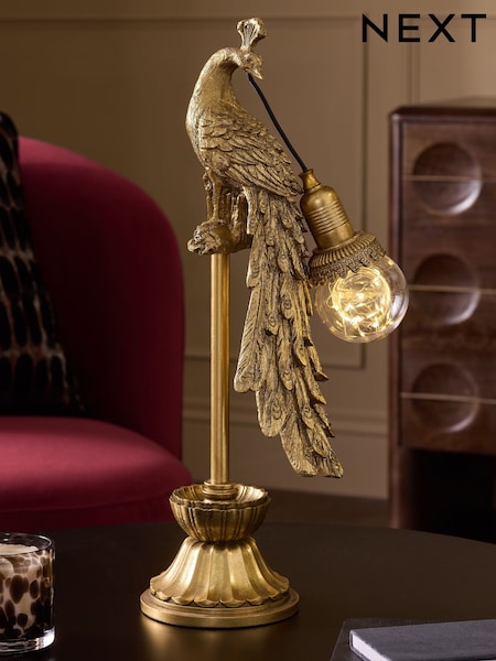 Gold Peacock Feature Light (F16476) | £55