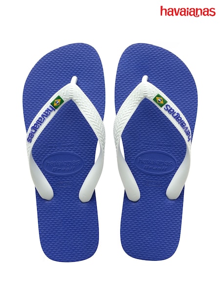 Havaianas Blue Brasil Logo Mini Me Sandals (F16510) | £30