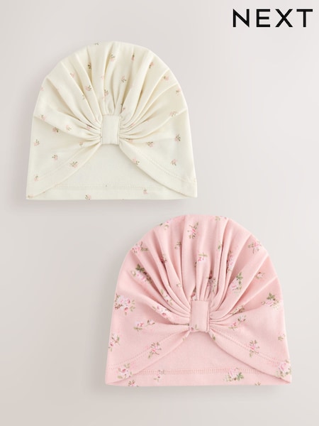 Pink 2 Pack Baby Turbans (0-18mths) (F16536) | £6.50