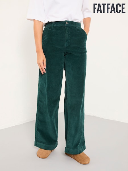 FatFace Kendall Teal Blue Cord Wide Leg Trouser (F16732) | £65