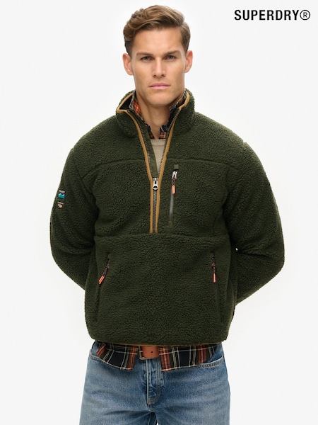 Superdry Green Outdoor Half Zip Boxy Fleece (F16819) | £70
