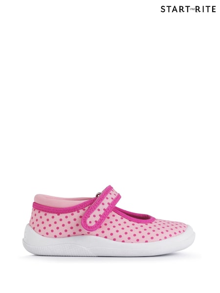Start-Rite Wriggles Pink Spot Mary Jane Canvas Shoes (F16872) | £25