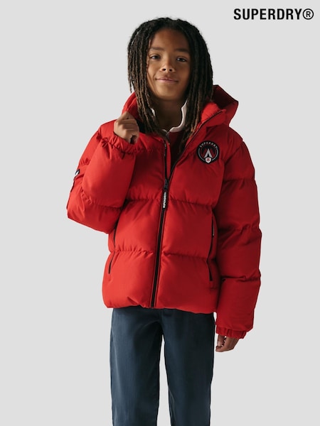 Superdry Red Sports Puffer Coat (F16928) | £47 - £49
