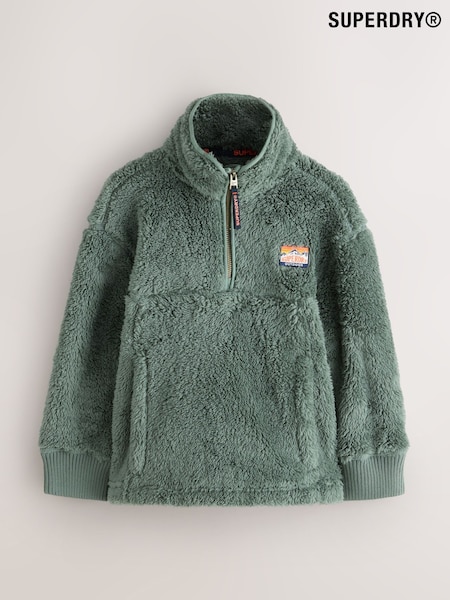 Superdry Green Quarter Zip Fleece Jacket (F16937) | £37 - £39