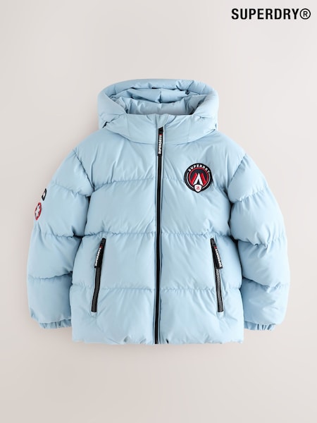 Superdry Light Blue Sports Puffer Coat (F16939) | £47 - £49