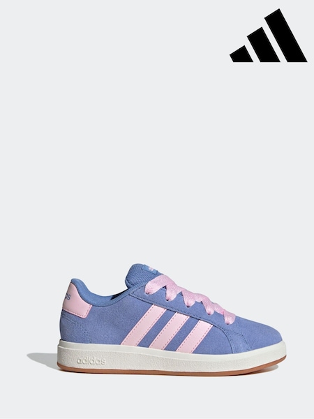 adidas Lilac Grand Court 00s Suede Lace Kids Trainers (F17079) | £35