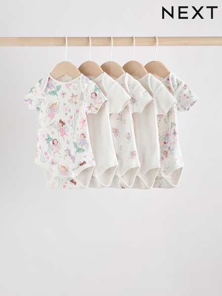 Ecru Fairy Baby Long Sleeve Bodysuits 3 Pack (F17112) | £17 - £19